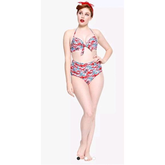 Disney Other - DISNEY Mulan Cherry Blossom 2pc High Waist Bottoms & Bikini Underwire Top Large